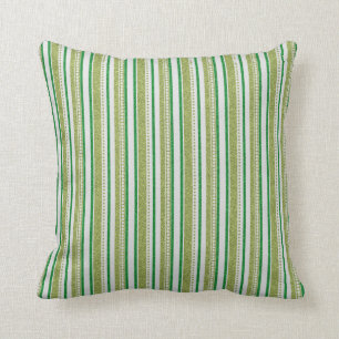 Green Stripes Glitter Cushion