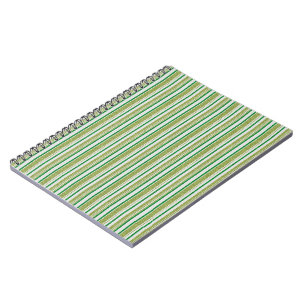 Green Stripes Glitter Notebook