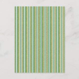 Green Stripes Glitter Postcard