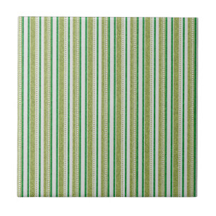 Green Stripes Glitter Tile