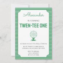 Green Stripes Golf 21st Birthday Party