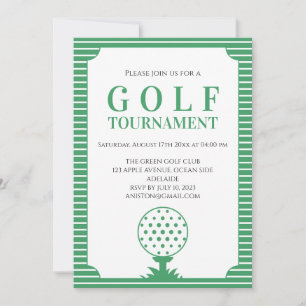 Green Stripes Golf Tournament Invitation