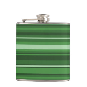 Green stripes hip flask