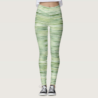 Green Stripes  Leggings