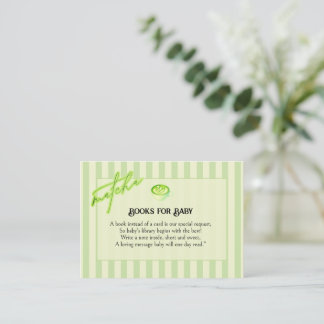  Green Stripes  Matcha  Books for Baby  Enclosure Card