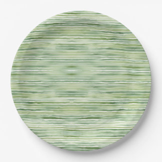Green Stripes  Paper Plate