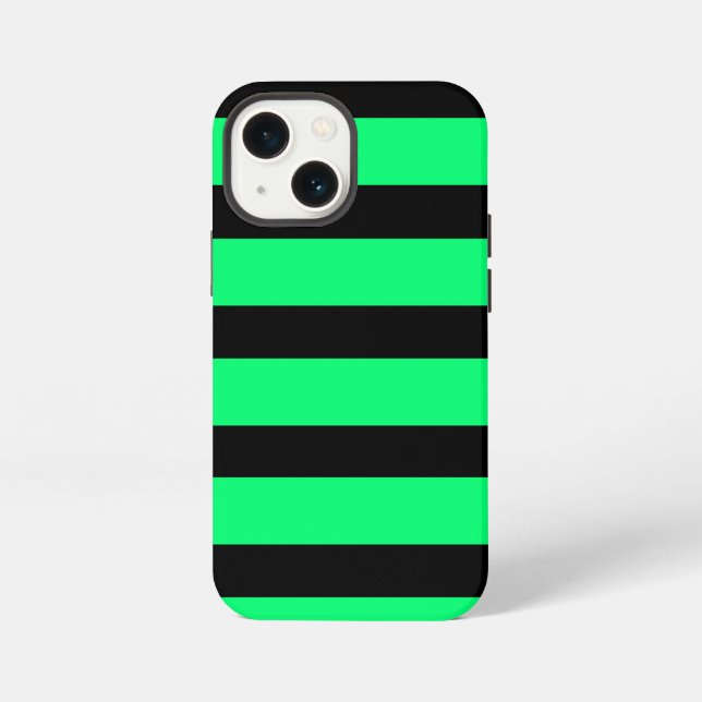 Green stripes pattern iPhone case (Back)