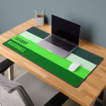 Green Stripes Pattern Name Desk Mat<br><div class="desc">Add a fresh and stylish touch to your workspace with this green stripes pattern name desk mat. Designed for comfort and functionality, it provides a smooth surface for your keyboard and mouse while bringing a personalised touch to your desk. Customise it with your name for a unique look, making it...</div>