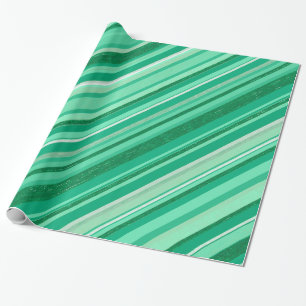 Green Stripes Pattern Wrapping Paper