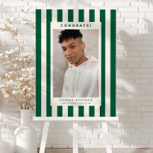 Green Stripes Photo Congrats Graduate