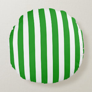 Green Stripes Round Cushion