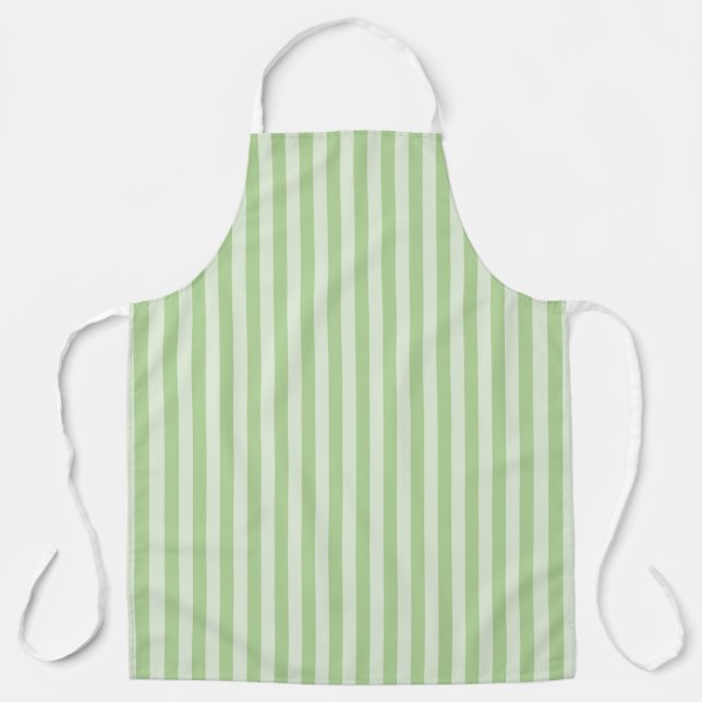 Green Stripes Seamless Pattern Apron (Front)