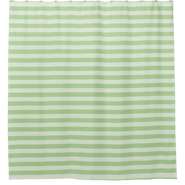 Green Stripes Shower Curtain (Front)