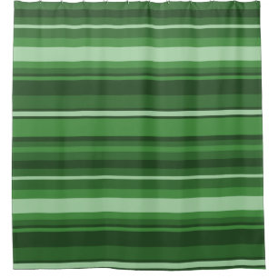 Green stripes shower curtain