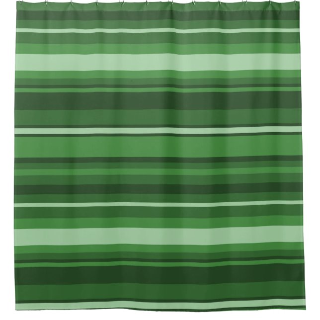 Green stripes shower curtain (Front)