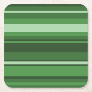 Green stripes square paper coaster