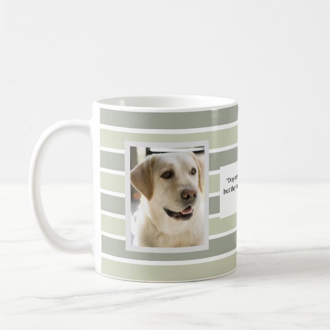 Green Stripes Two Photo Mug (Left)