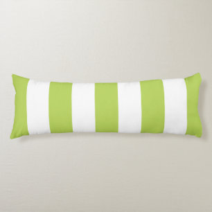 Green Stripes, White Stripes, Striped Pattern Body Cushion