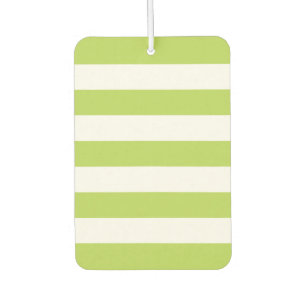 Green Stripes, White Stripes, Striped Pattern Car Air Freshener