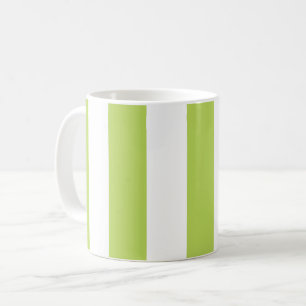 Green Stripes, White Stripes, Striped Pattern Coffee Mug