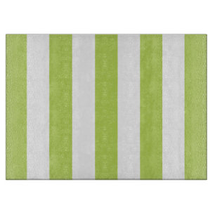 Green Stripes, White Stripes, Striped Pattern Cutting Board
