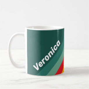 Green Stripes with Name Coffee Mug