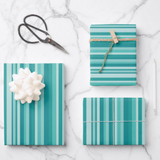 Green Stripes Wrapping Paper Sheet