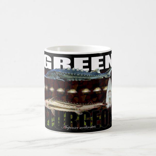 Green Sturgeon Collage Mug (Center)