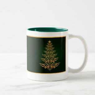 Green Stylish Christmas Tree Mug