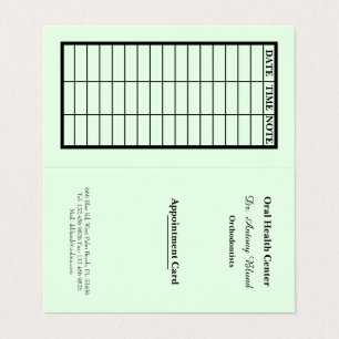 Green Stylish Dentist Appointment Card