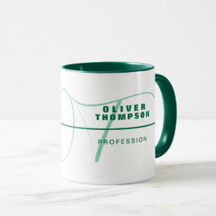 Green Stylish Profession Mug with Name 