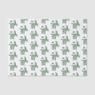 Green Styracosaurus  with Tribal War Paint Tissue Paper