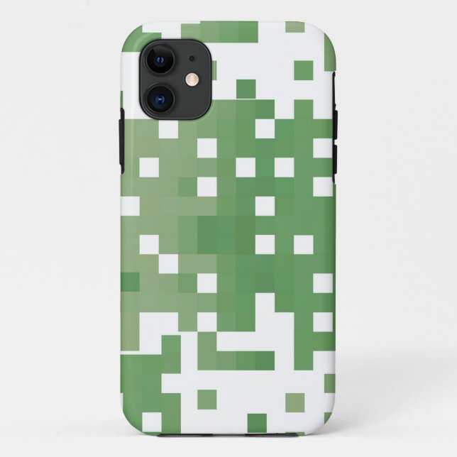 Green Suare Pixel Pattern Case-Mate iPhone Case (Back)