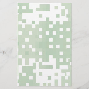 Green Suare Pixel Pattern Stationery