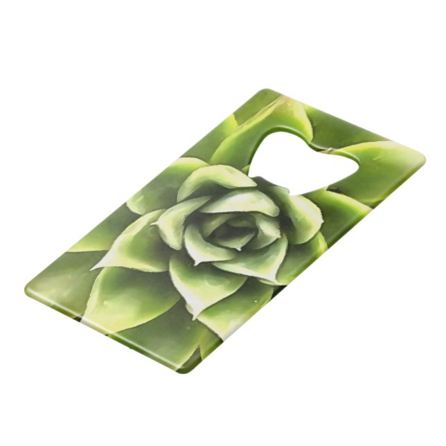 Green Succulent Close Up Cacti Art (Back Angled)