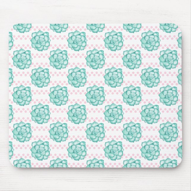 Green Succulent Mouse Mat (Front)