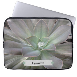 Green Succulent Personalised Laptop Sleeve