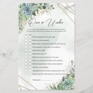 Green succulents eucalyptus Over or Under Game