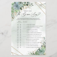 Green Succulents gold frame What did the groom say