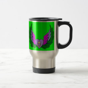 Green Sufi Winged Heart Travel Mug