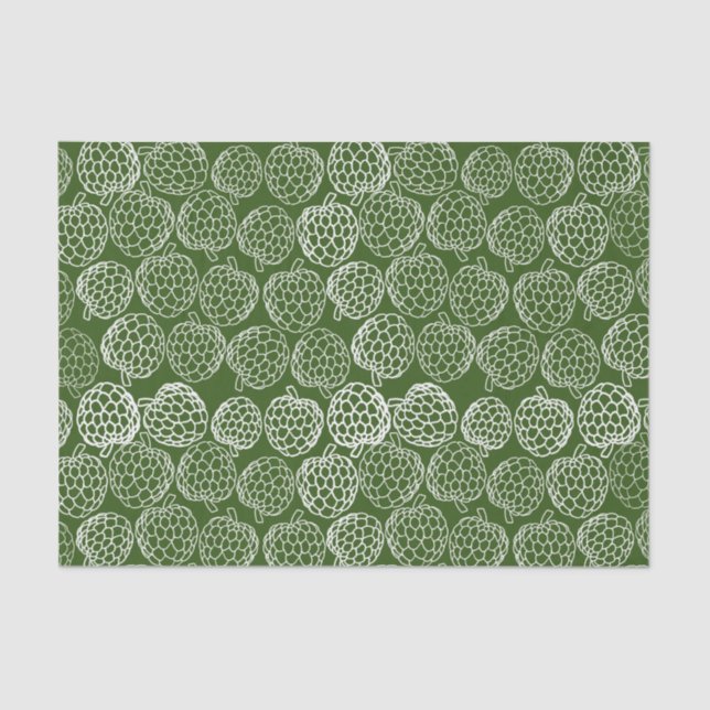 Green Sugar Apples, Tropical Fruit Tissue Paper (Front)