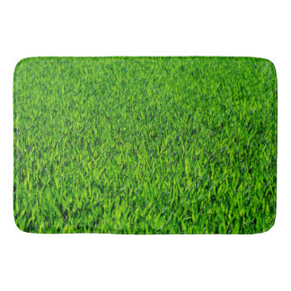 Green Summer Grass Texture Bath Mat