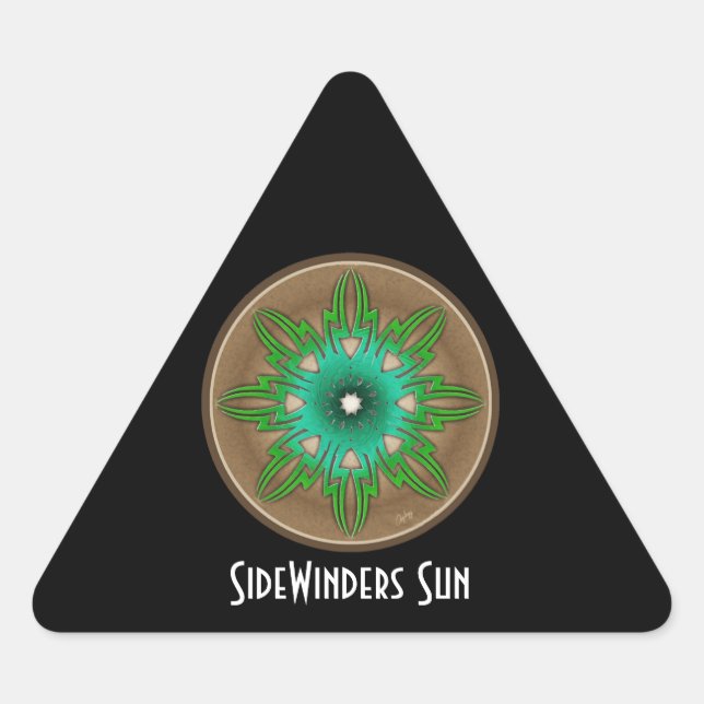 Green Sun Triangle Sticker (Front)