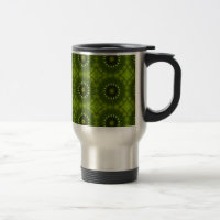 Green Sunburst Abstract Kaleidoscope Pattern