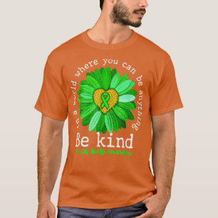 Green Sunflower Be Kind Tee Mental Health Awarenes