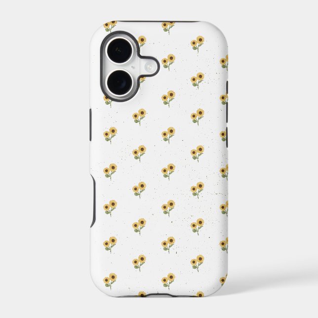 Green Sunflower Floral Pattern Design Minimalist (Back)