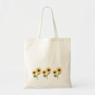 Green Sunflower Floral Pattern Design Minimalist  Tote Bag