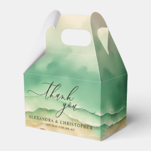 Green Sunny Ocean Beach Summer Party Wedding Favour Box