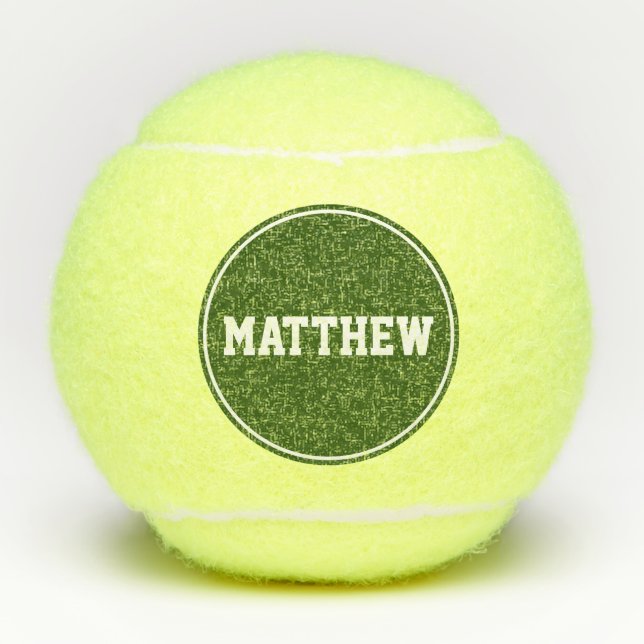 Green Super Sport Custom Name Tennis Balls (Front)