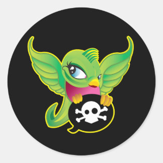 Green Swallow Classic Round Sticker